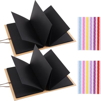 DIY Scrapbook Album Set van 2 Stuks, Vintage Accordion Fotoalbum 18 x 12 cm voor Creatieve Projecten, Perfect voor Verjaardagen, Afstuderen en Trouwen