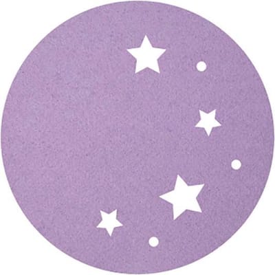 Sterrenhemel vilt onderzetters - Lila - 6 stuks - ø 10 cm - Kerst onderzetter - Tafeldecoratie - Glas onderzetter - Cadeau - Woondecoratie - Tafelbescherming - Onderzetters voor glazen - Keukenbenodigdheden - Woonaccessoires - Tafelaccessoires