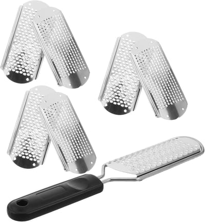 Voetvijl Set - Eeltverwijderaar - Voetverzorging Thuis - Afneembaar Ontwerp - 28 x 6 x 1 cm - Zilver