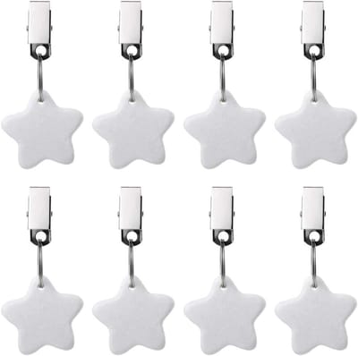 Allecta - Tafelkleed Gewichten Set van 8 Stuks, RVS Clip, Wit - Voor Familie Diner Tuinfeest Picknick Bruiloft