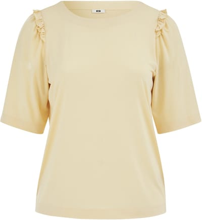 WE Fashion Dames Jersey T-shirt met ruches - Curve