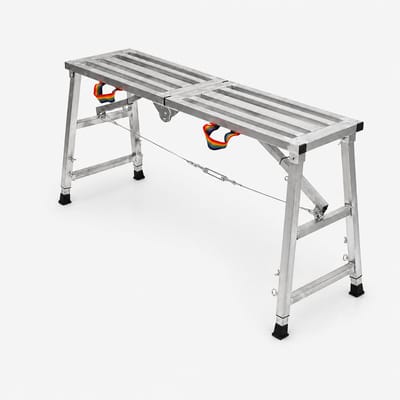 DPLUNIQ Kamersteiger - Ladder - Steiger - Vouwladder - Binnen en Buiten - Verdikkingsplank - Antislip - 120 x30x90cm - Aluminium