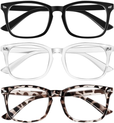 carmdering - Vierkante Leesbril - Lesebrille Damen Herren - Hoge Kwaliteit Glazen En Lichtgewicht Design - 3 Stuks - Voor Lezen En Werken
