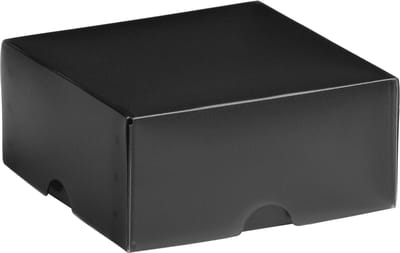 Cadeauverpakking klein vierkant, doos/deksel 8x8x4cm ZWART (10 stuks)