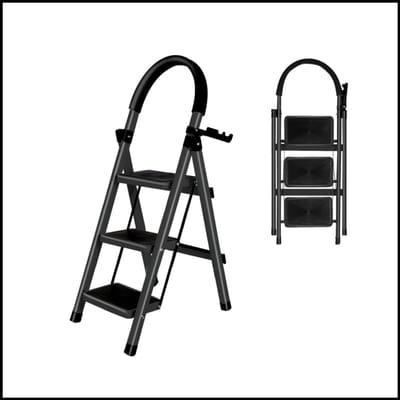 Trapladder – Draagbare Opvouwbare Lichtgewicht Stalen Ladder – 5 Stappen – Antislipvoeten – Veilig voor Doe-Het-Zelf en Tuinieren