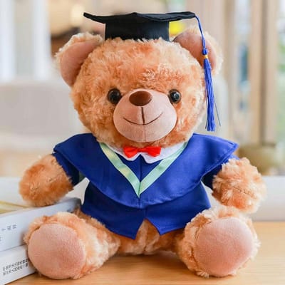 Cadeau de remise de diplôme Université doctorat master ours en peluche ours en peluche jouet en peluche cadeau imprimé cadeau pour camarades de classe 23cm