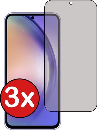 Screenprotector - 3 Stuks - Geschikt voor Samsung Galaxy A54 - Privacy Filter - Beschermglas - Gehard Glas - Tempered Glass - Screen Protector