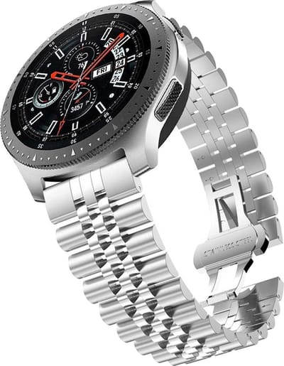 By Qubix - Geschikt voor Garmin bandje - Geschikt voor Garmin Vivoactive 4 / 4L - Stalen band - Zilver - Smartwatch bandje 22mm