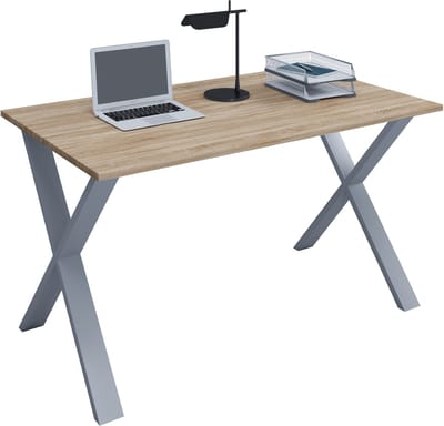 VCM Schreibtisch, 160 x 80 cm, Computertisch mit Metallgestell, Bürotisch für Homeoffice und Arbeitszimmer - Lona X