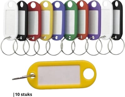 Knaak Gekleurde Sleutellabels - Sleutelhangers - 10 stuks - Multi Kleur - Bagage Label - Naamlabel