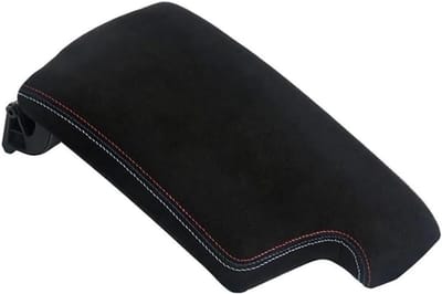 Zwarte lederen armsteunhoes voor middenconsole, beschermende kussenpad, compatibel met BMW E90, E91, E92 en meer, auto-accessoires voor comfort en stijl