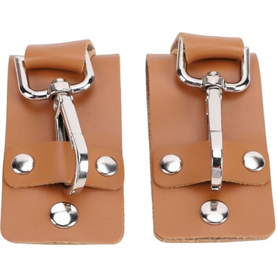 2 pièces Porte-clés Ceinture en Cuir PU Porte-clés Clip Accroche-clés Portable Extérieur Sac de Rangement pour Clés à Suspendre à la Taille brown
