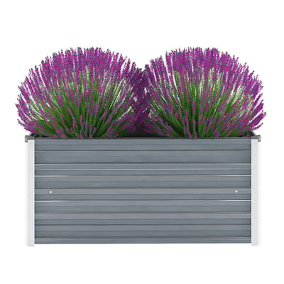 vidaXL - Plantenbak - verhoogd - 100x40x45 - cm - gegalvaniseerd - staal - grijs