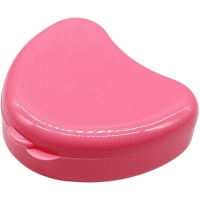 Beschermende Beugel Plastic Retainer Doos Draagbaar Meerdere Kleuren Prothese Bakje Doos Beugel Orthodontische Doos Vrouwen Mannen Vals Gebit roze