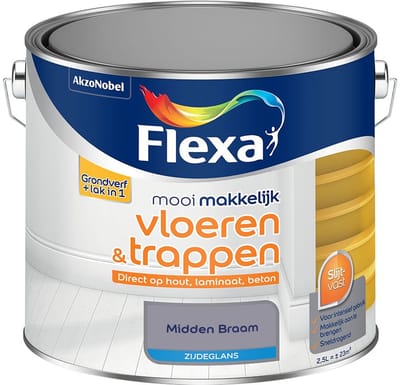 Flexa - Mooi Makkelijk Vloeren & Trappen Zijdeglans - Midden Braam - Mengverf - 2,5 L