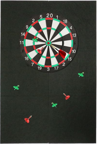 Dartbord Muurbeschermers - Wandbescherming Vilt - Darts Spelen - Zelfklevend Ontwerp - 91 x 61 cm - Zwart