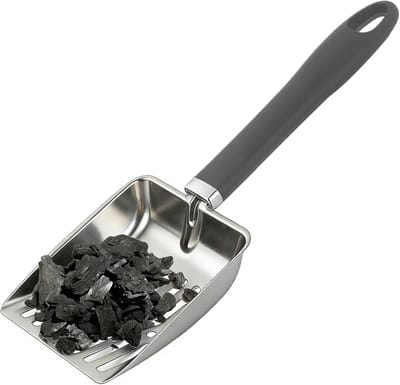 Aszeef Schop - Kolenschep - Vuurplaats Reinigen - Hittebestendig Staal - 128 inch - Zilver