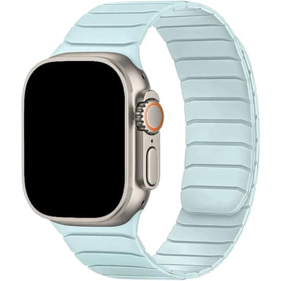 123watches bandje Vetra - siliconen - lichtblauw - 38 · 40 · 41 & 42 mm - Geschikt voor Apple Watch series 1/2/3/4/5/6/7/8/9/10/11/12/SE/SE2/SE3