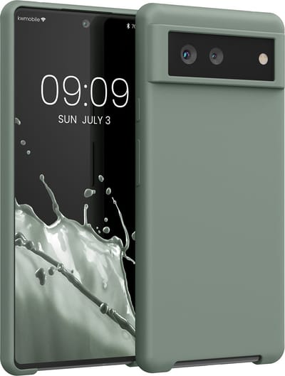 kwmobile telefoonhoesje geschikt voor Google Pixel 6 - Hoesje met siliconen coating - Smartphone case in Regenwashed groen
