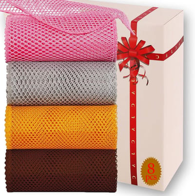 SnelShoppen - 8 Stuks Vaatwasnetten, Grote Microvezeldoeken, Robuust en Praktisch voor Langdurig Gebruik, Geschikt voor Glas, Porselein, RVS, Silicone