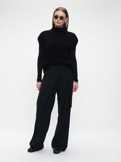 Coarse Boucle vest | Black - Black / S