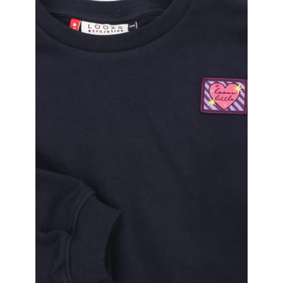 LOOXS Little Meisjes sweater - Maat 98 in de kleur Blauw van 94% Cotton 6% Elasthane - 2631-7304-157