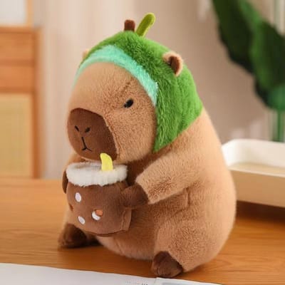 Schattig Capybara Pluche Speelgoed met Schildpad Rugzak Zacht Knuffeldier Kapibala Pop voor Kinderen Verjaardag Kerstcadeau 30cm geel