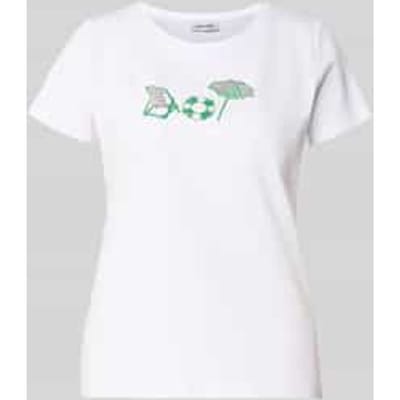 T-shirt met motiefprint en ronde hals