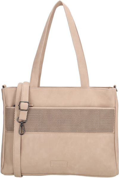 Beagles Pamplona Schoudertas - Dames - Stijlvol - Dagelijks Gebruik - Verstelbare Schouderband - Handvatten - Shopper - Crossbody - Tas - Lichttaupe