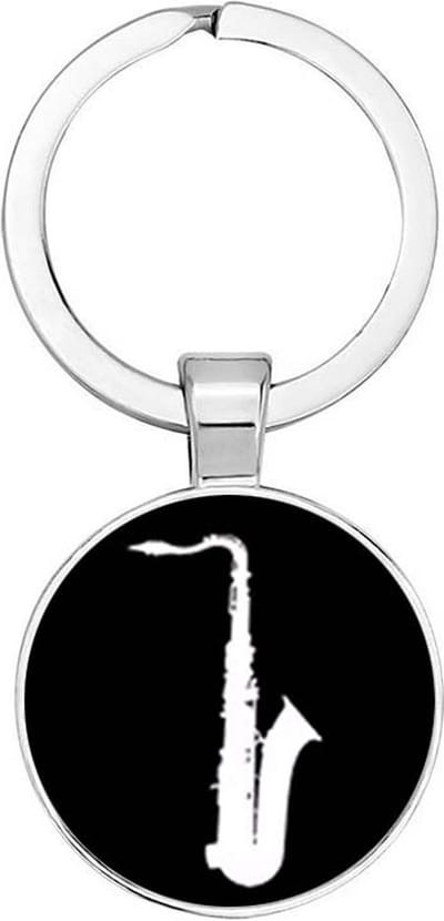Akyol - saxofoon Sleutelhanger - saxofoon - iemand die saxofoon speelt - muziek liefhebber - houden van - verjaardagscadeau - gift - geschenk - kado - 2,5 x 2,5 CM