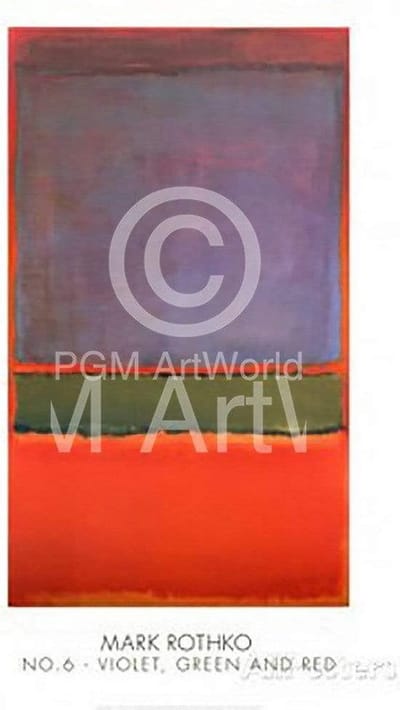 Kunstdruk Mark Rothko - No, 6, 1951 61x91cm