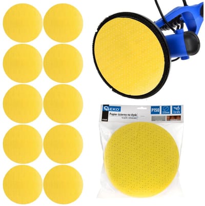 GEKO Aluminium oxide schijf - 225mm - P150 korrel - 10 stuks - Geperforeerd voor stofafzuiging