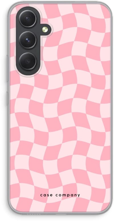 Case Company® - Hoesje geschikt voor Samsung Galaxy A54 hoesje - Grid Roos - Soft Cover Telefoonhoesje - Bescherming aan alle Kanten en Schermrand