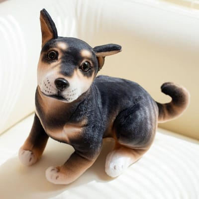 25/30cm Simulatie Hond Pluche Speelgoed Creatief Realistisch Dier Puppy Poppen Zittende Shiba Inu Rottweiler Gevuld Zacht Verjaardagscadeau 25cm