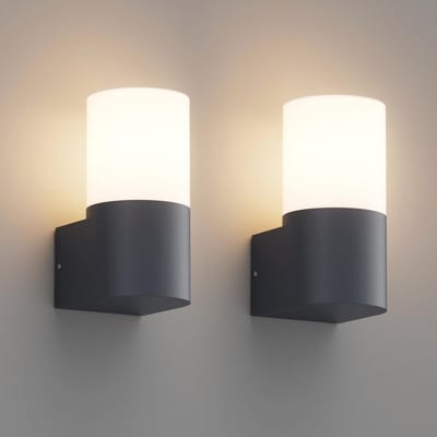 2 Stuks Buitenwandlampen E27 Fitting - Waterdichte Wandlampen voor Binnen en Buiten - Aluminium Antraciet, Modern Design, IP65