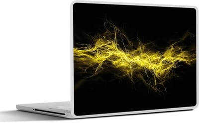 Laptop sticker - 13.3 inch - Gaming - Elektriciteit - Geel - Energie - 31x22,5cm - Laptopstickers - Laptop skin - Cover