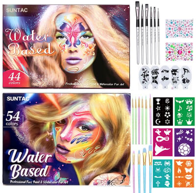 Suntac Voordeelbundel Schminkset – 98 Kleuren (54+44) – Waterbasis – Voor Carnaval, Halloween & Feestjes