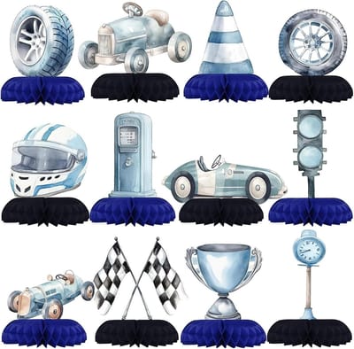 Feestdecoratie voor Rennwagen Thema - Wabenmiddelstukken en Tafeldecoratie voor Verjaardagen en Feestjes