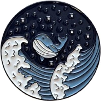 Pin Broche - Walvis - Kledingspeld - Zee golven - Speldje voor rugzak of kleding - Kleine cadeautjes - enamel pin - Grappige badge - 1 stuk