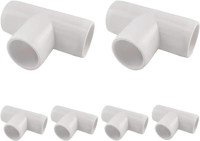 PVC T-stuk Fittingen - Pijpconnector Hoek Elleboog - Doe-het-zelf Constructies - Meubelkwaliteit SCH40 - 1 Inch - Wit