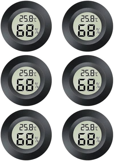 6x Mini Digitale LCD Temperatuur & Vochtigheidsmeter - Hygrometer + Thermometer voor Binnen & Buiten