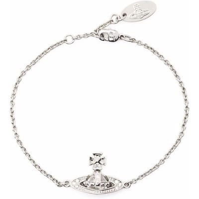 Vivienne Westwood Pina Bas Relief Petit Bracelet Saturne 3D Argent Laiton Collier Bijoux Femme 6102006602P116 Box white