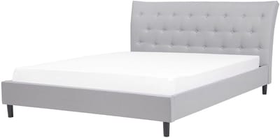 SAVERNE - Tweepersoonsbed - Lichtgrijs - 160 x 200 cm - Polyester