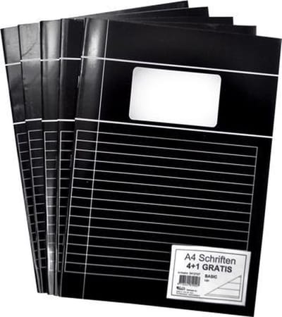SOHO Schriften - A4 formaat - 70 grams papier - Met kantlijn - Zwart - Lijn - 80 bladzijden - 5 stuks