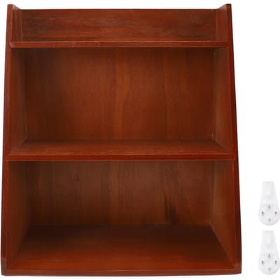 Desktop Opberger Vintage Meerlaags Houten Desktop Opbergrek voor Parfums brown