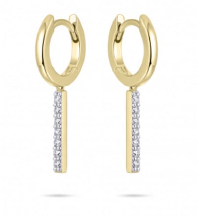 Schitterende Zilveren 14K Gold Plated Oorringen met Zirkonia's