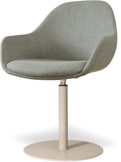 Nolon Niva-Mae Draaibare Tulp Eetkamerstoel Saliegroen - Beige Onderstel - Comfortabel - Stoffen