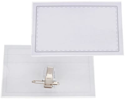 GEKO ID-badge met clip en veiligheidsspeld - 90x56 mm - Plastic en metaal - 10 stuks