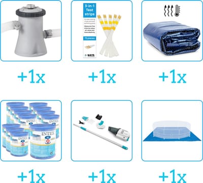 Zwembad Accessoirepakket voor Intex Easy Set Zwembad - 305x61 cm - Rond - Opblaasbaar - Intex - 28116NP - 6-delig