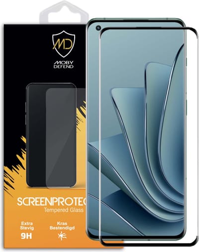 MobyDefend Screenprotector - Geschikt voor OnePlus 10 Pro - Screensaver Met Zwarte Randen - Gehard Glas